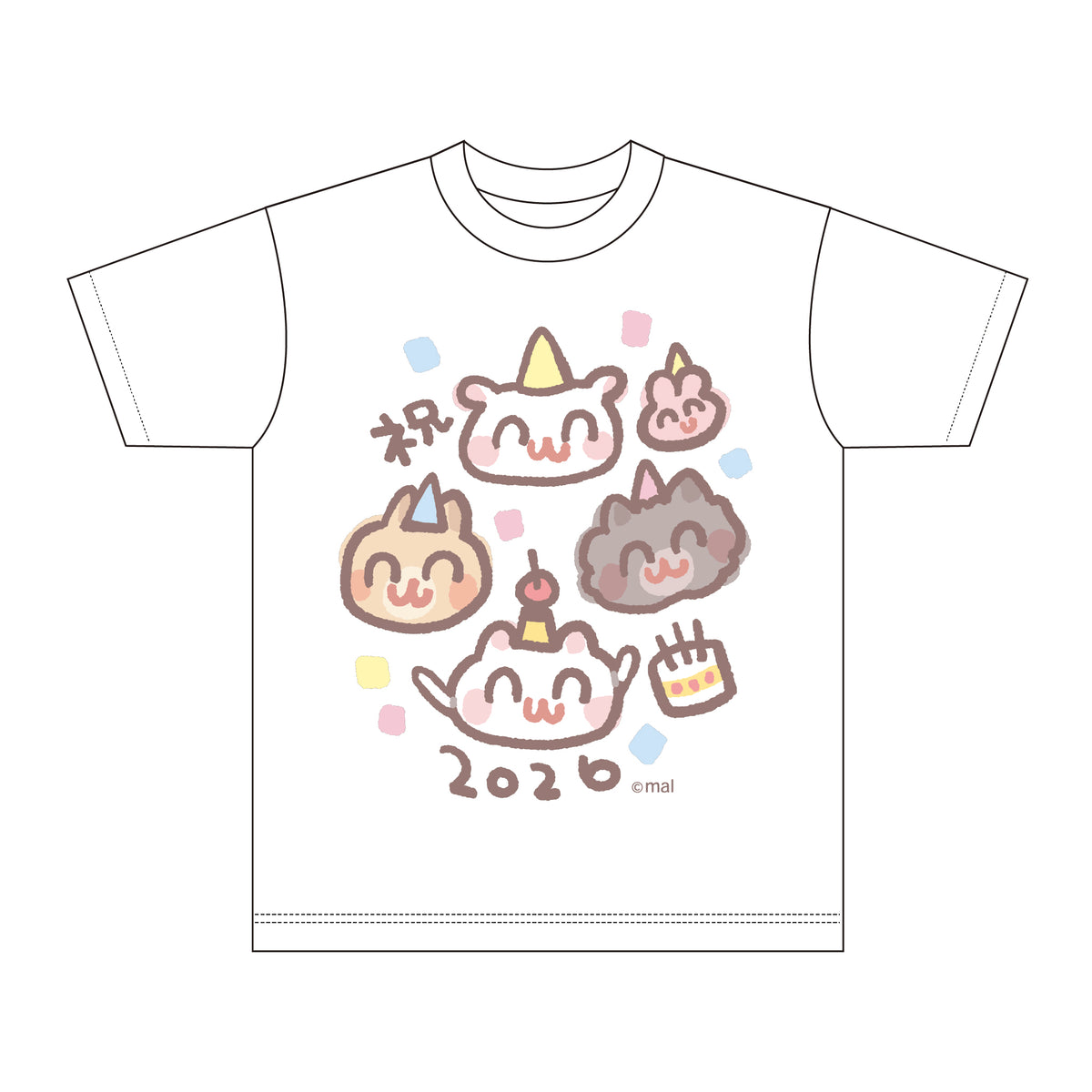 オリジナルTシャツ「もちが描いたよ～2026年おたんじょうび～」